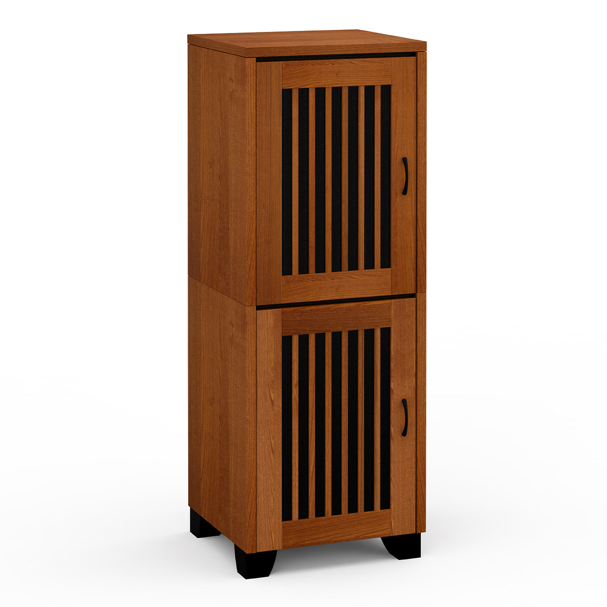 Salamander Chameleon Collection Sonoma 617 Single AV Cabinet (American Cherry Vertical Pattern with Perforated Black Steel Inserts)