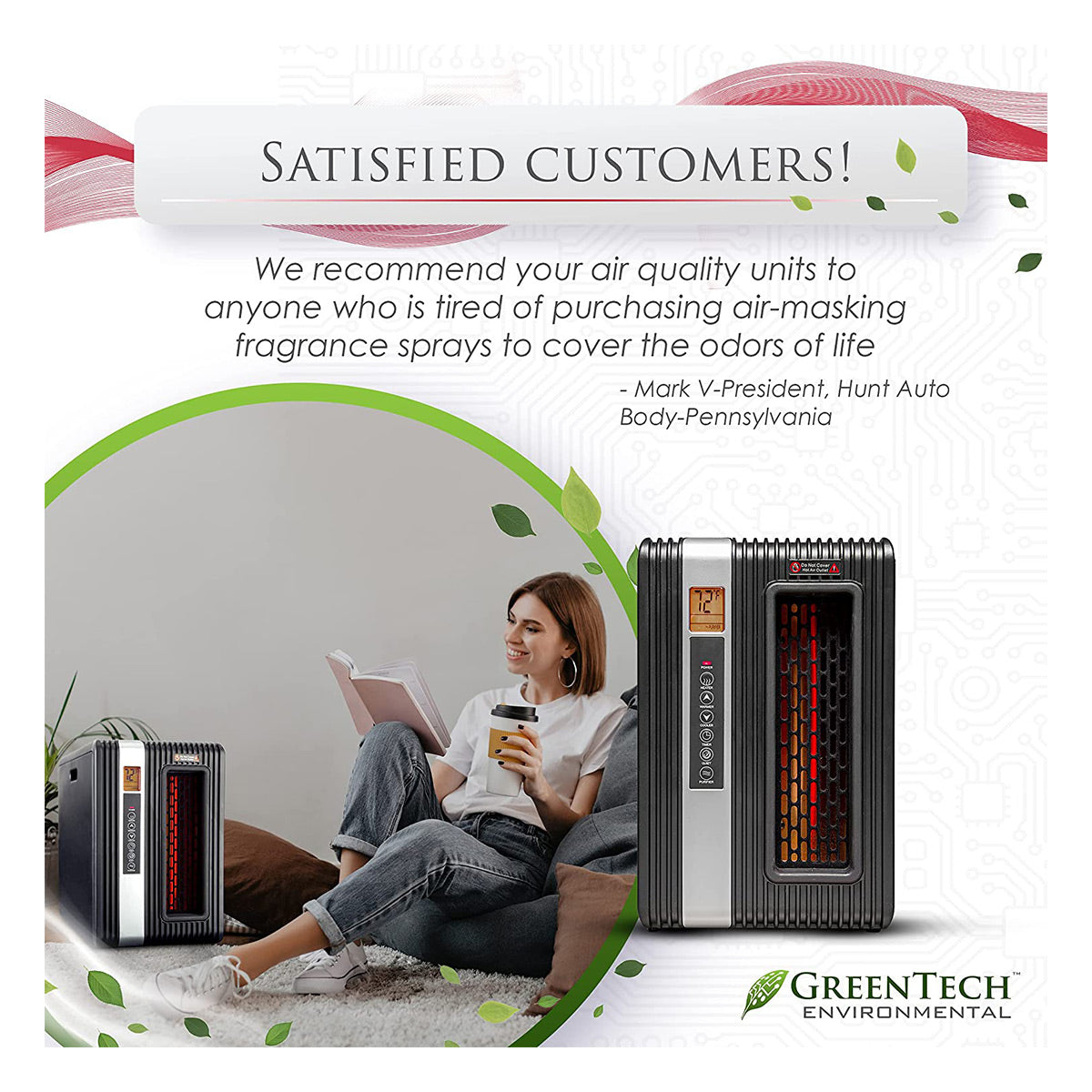 Greentech Environmental pureHeat 2-in-1 Heater with Air Purification