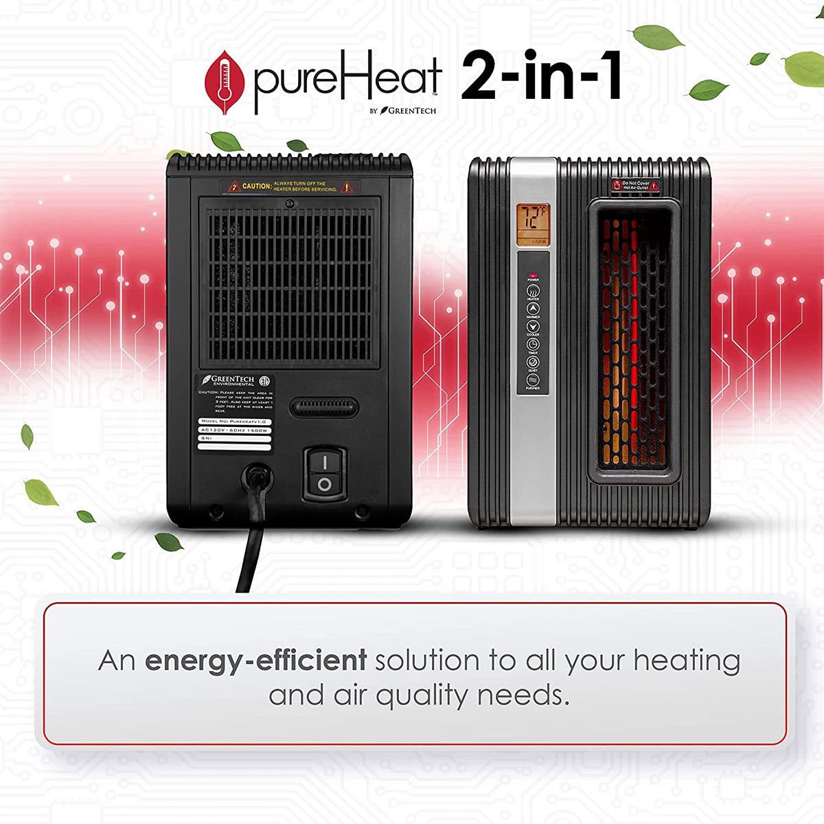 Greentech Environmental pureHeat 2-in-1 Heater with Air Purification
