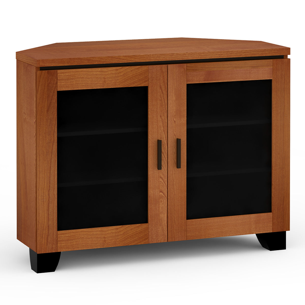 Salamander Chameleon Collection Elba 323 Twin Corner AV Cabinet (Wide Framed American Cherry Doors with Smoked Glass Inserts)