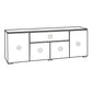 Salamander Chameleon Collection Elba 345 Quad Speaker Integrated Cabinet (Wide Framed American Cherry Doors with Smoked Glass Inserts)