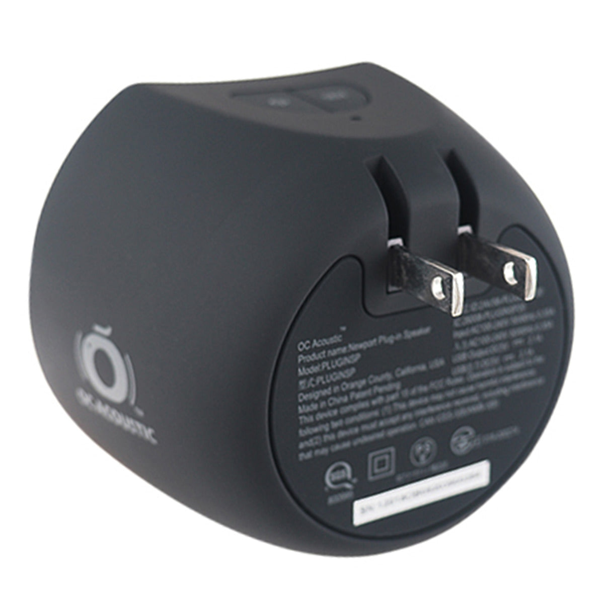 OC Acoustic Newport Plug-in Outlet Speaker with Bluetooth 5.1 and Built-in USB Type-A Charging Port - Set of 4 (Orange/Black)