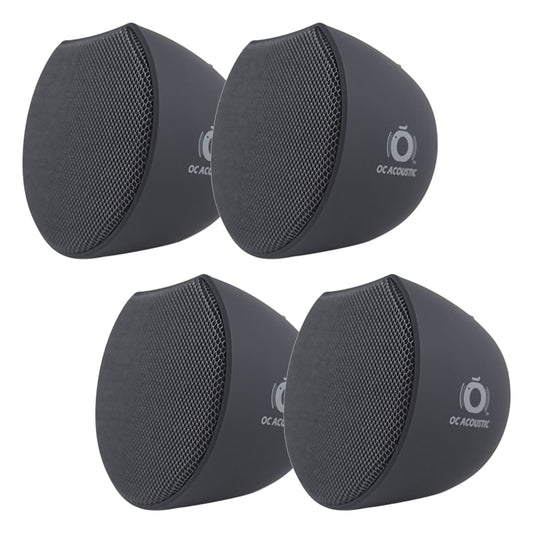 OC Acoustic Newport Plug-in Outlet Speaker with Bluetooth 5.1 and Built-in USB Type-A Charging Port - Set of 4 (Charcoal/Black)