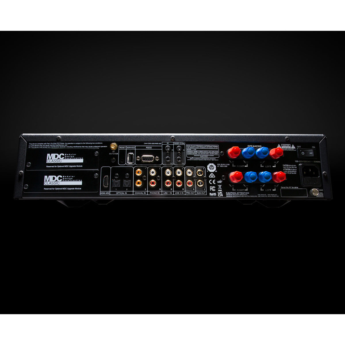 NAD Electronics C 389 HybridDigital DAC Amplifier with MDC2 BluOS Wireless Hi-Res Ecosystem Module