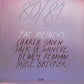 Lavender album cover with handwritten track listing and artist names