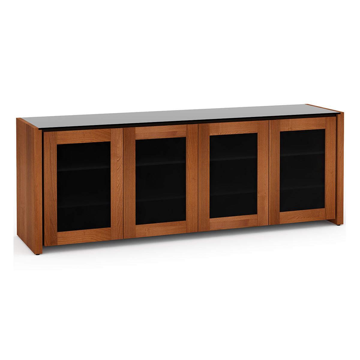 Salamander Chameleon Collection Corsica 347 Quad AV Cabinet (Thick Cherry with Black Glass Top)