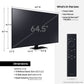 Samsung QN65Q80BA 65" QLED 4K Smart TV (2022) with Acadia Large Fixed Height Wall Stand for 30" - 65" TVs