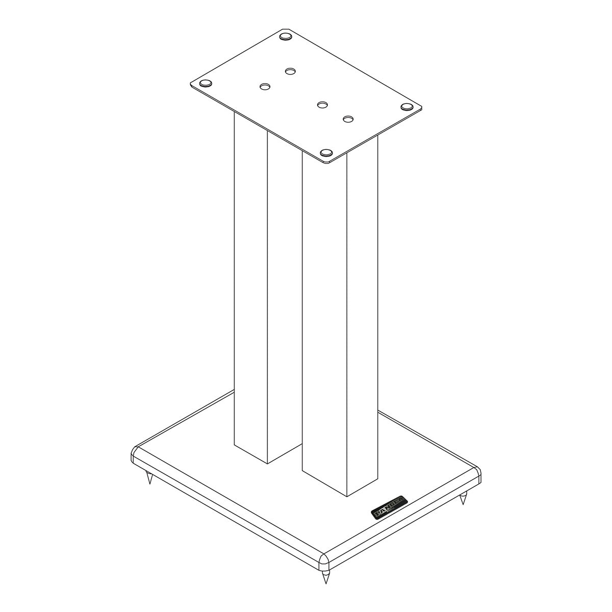 Pangea Audio DS-200 24" Steel Bookshelf Speaker Stands - Pair