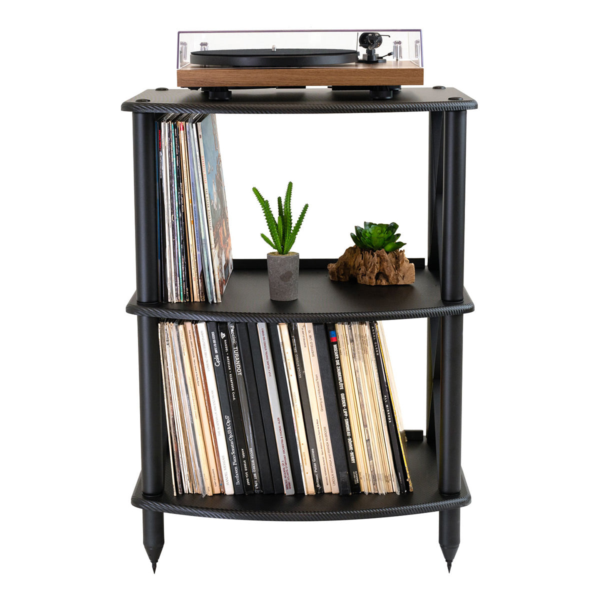 Pangea Audio Vulcan Turntable Stand and Record Storage Rack for LPs (Carbon)