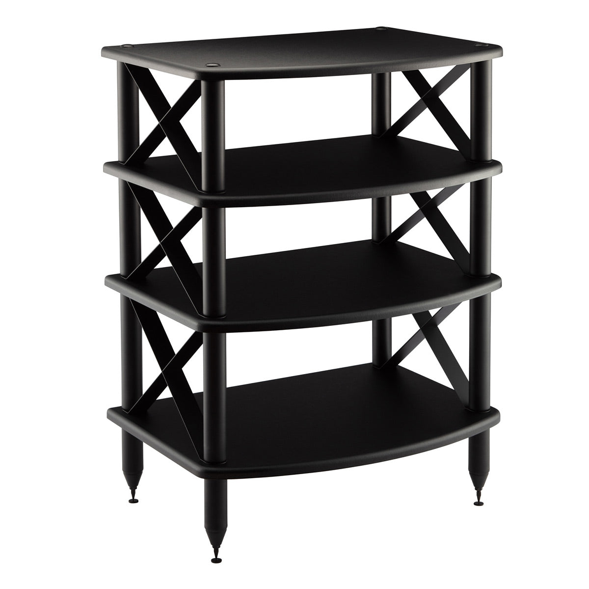 Pangea Audio Vulcan X-Brace Four Shelf Audio Rack (Black)