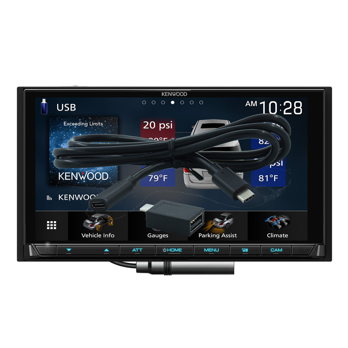 Kenwood DMX958XR eXcelon 6.8 Digital Multimedia Bluetooth Touchscreen  Receiver with Android Auto, Apple Car Play, & HD Radio