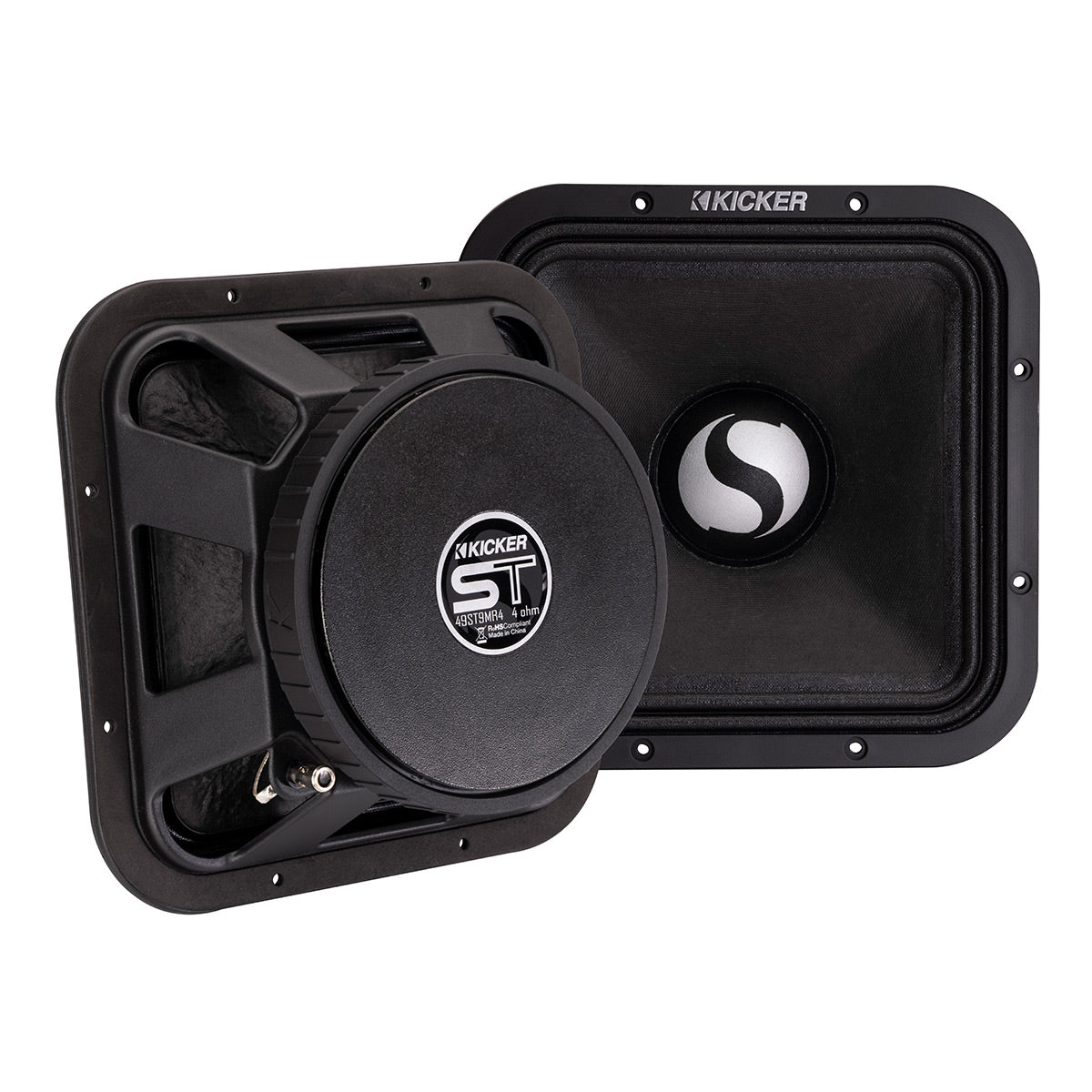Kicker 49ST9MR8 9" Street Series Square Midrange 8 Ohm Speakers - Pair
