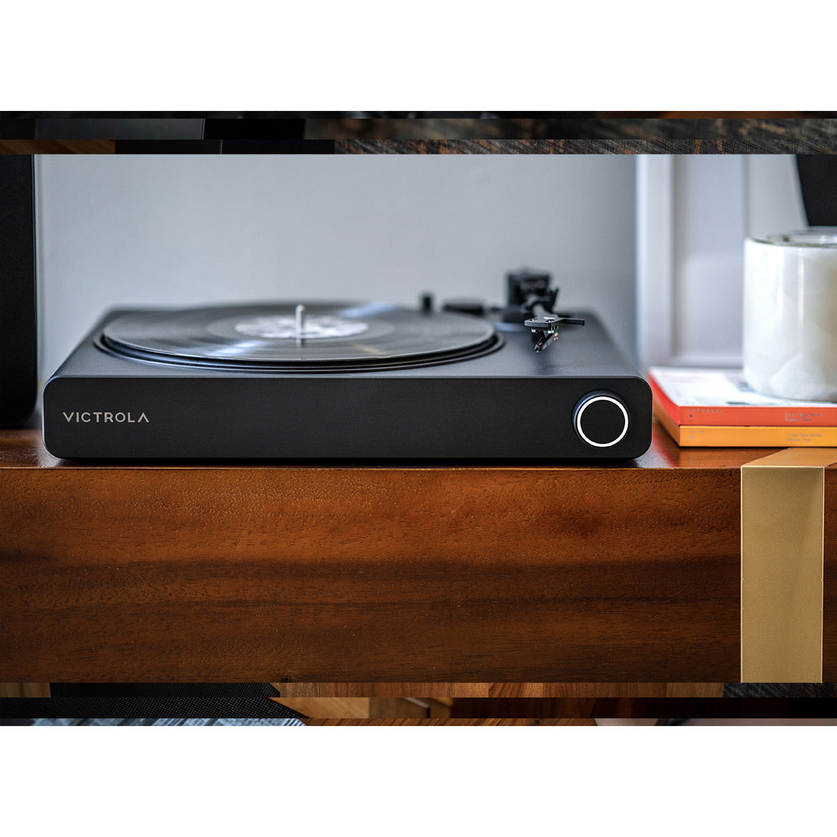 Victrola Stream Onyx Works with Sonos Wireless Turntable with 2-Speeds with Pair of Sonos One Gen 2 Smart Speakers (White)