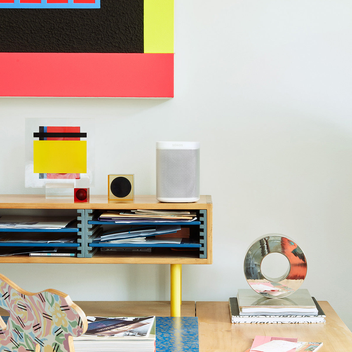 Victrola Stream Onyx Works with Sonos Wireless Turntable with 2-Speeds with Pair of Sonos One Gen 2 Smart Speakers (White)
