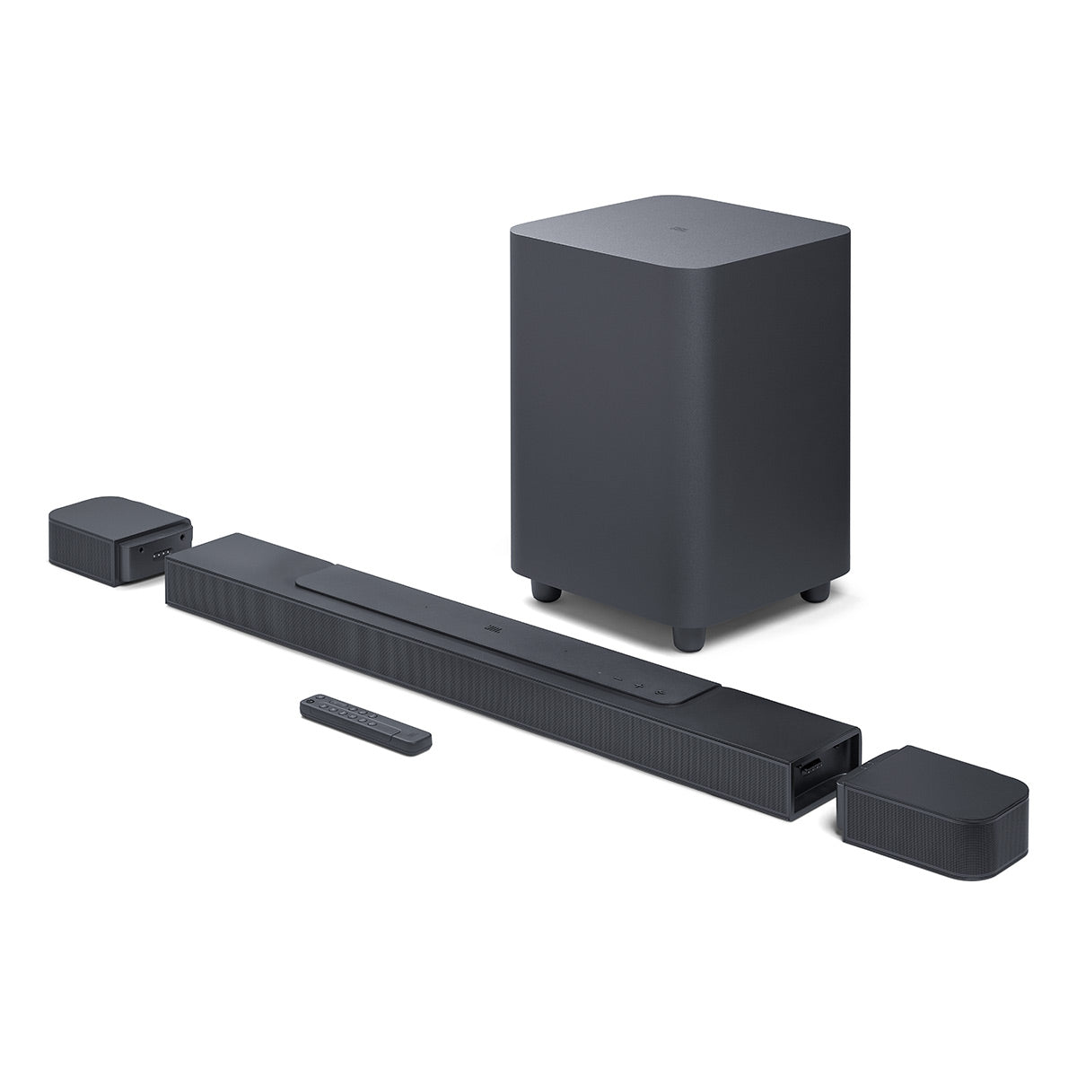 JBL Bar 700 Surround Sound System with 5.1 Channel Soundbar, 10" Wireless Subwoofer and Detachable Rear Speakers