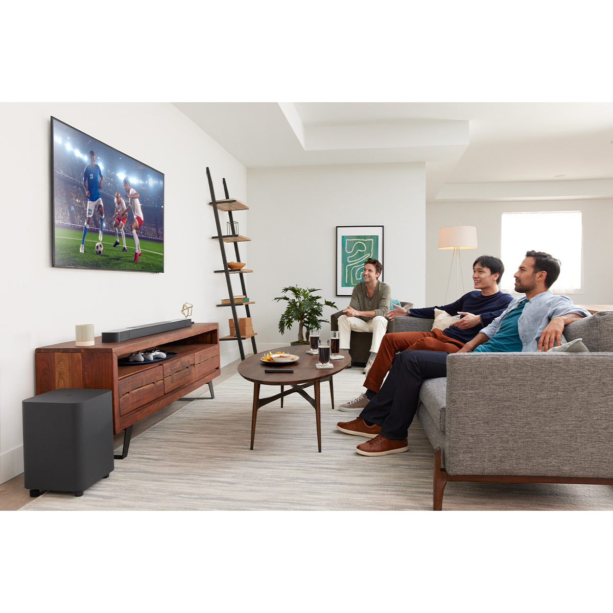 JBL Bar 700 Surround Sound System with 5.1 Channel Soundbar, 10" Wireless Subwoofer and Detachable Rear Speakers