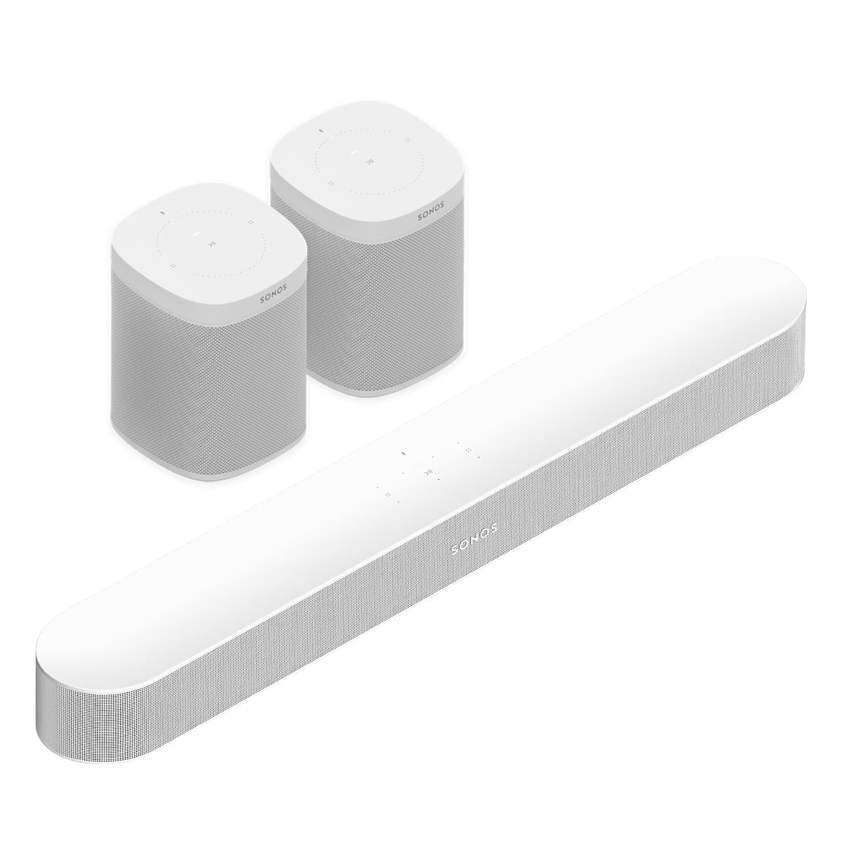Sonos Surround Set with Beam (Gen 2) and Pair of One Wireless Smart Speakers (Gen 2) (White)