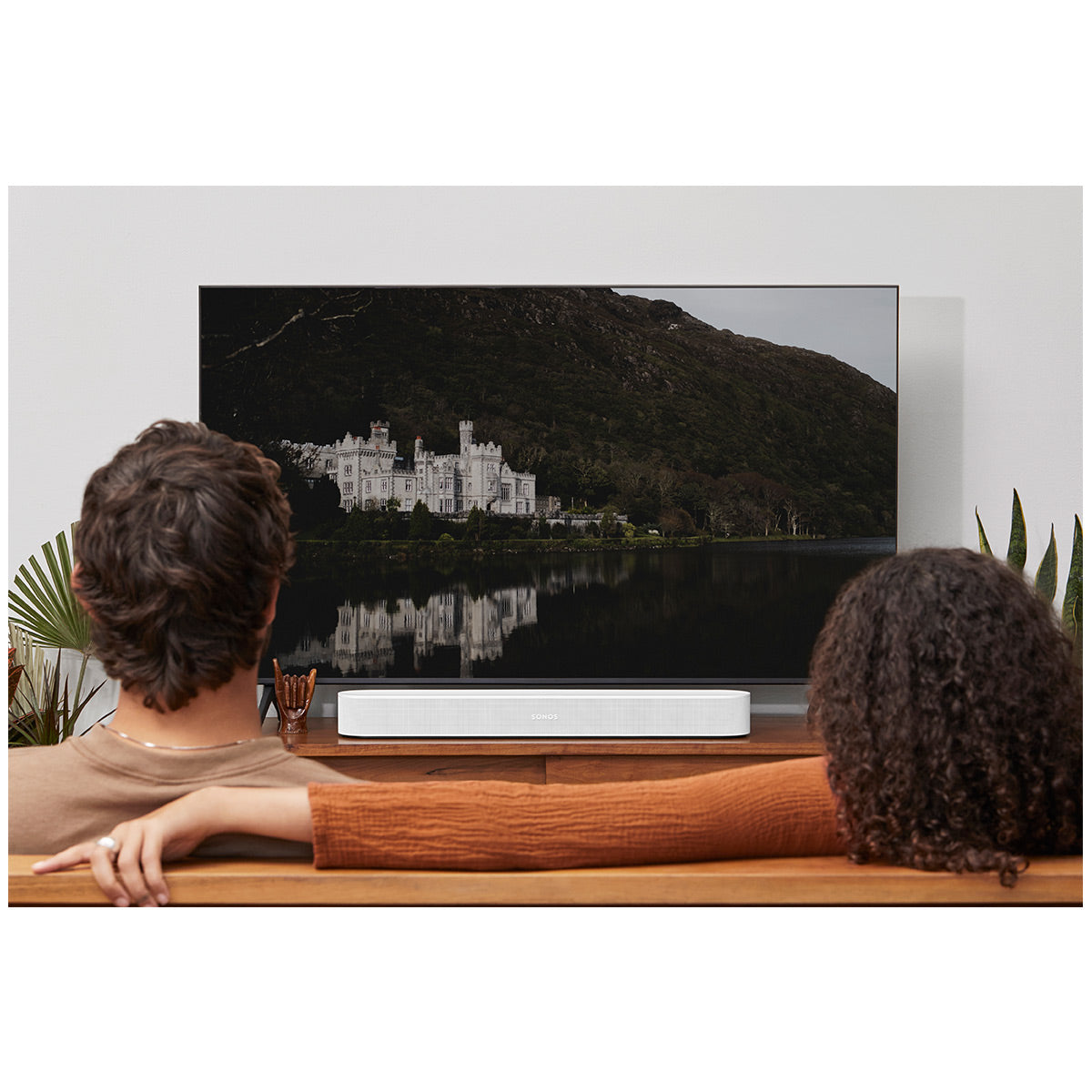 Sonos Immersive Set with Beam (Gen 2) Soundbar, Sub Mini Wireless Subwoofer, and Pair of One Wireless Smart Speakers (Gen 2) (White)