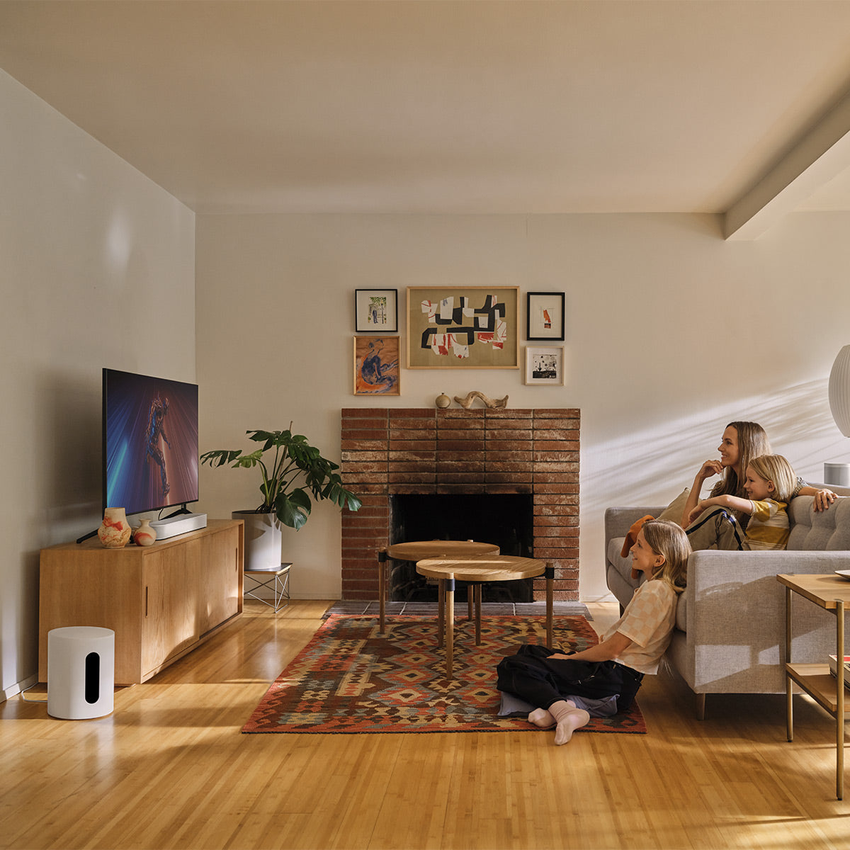 Sonos Immersive Set with Beam (Gen 2) Soundbar, Sub Mini Wireless Subwoofer, and Pair of One Wireless Smart Speakers (Gen 2) (White)