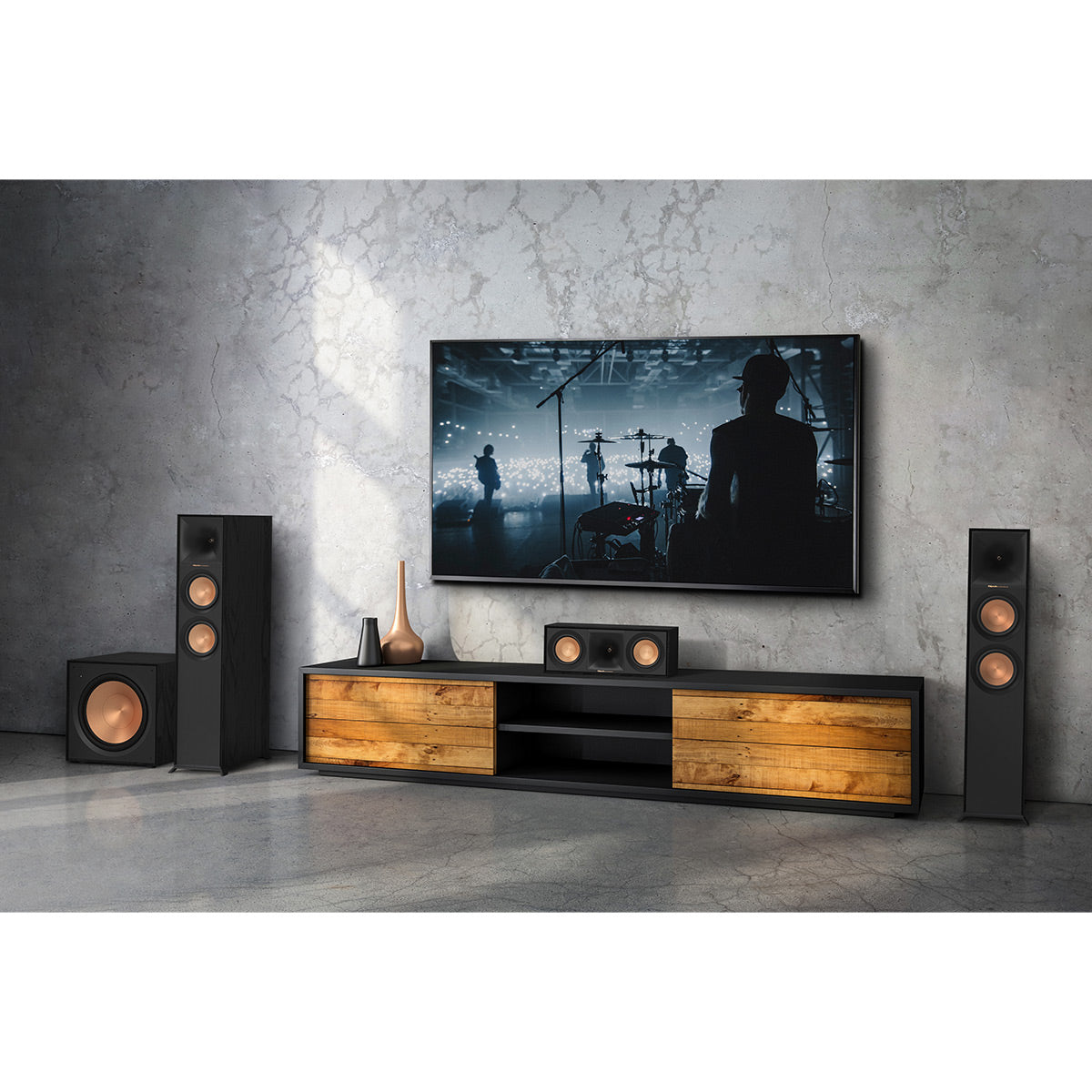 Klipsch R-605FA Reference Floorstanding Speaker with Built-In Elevation Up-Firing Dolby Atmos Tweeter - Each (Black)