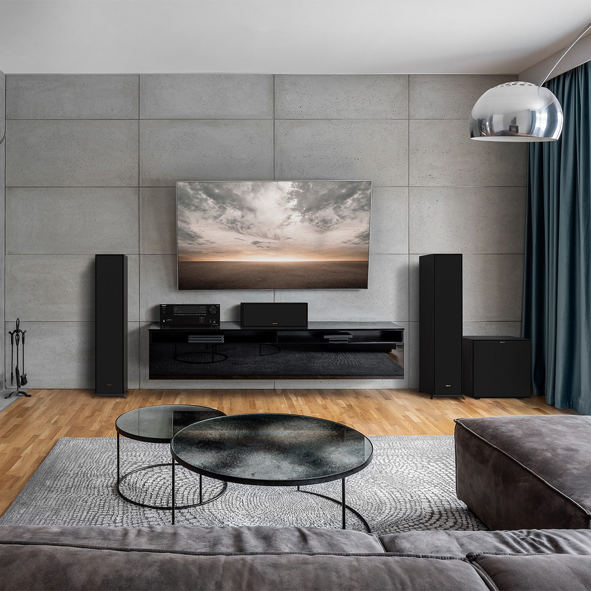 Klipsch R-605FA Reference Floorstanding Speaker with Built-In Elevation Up-Firing Dolby Atmos Tweeter - Each (Black)