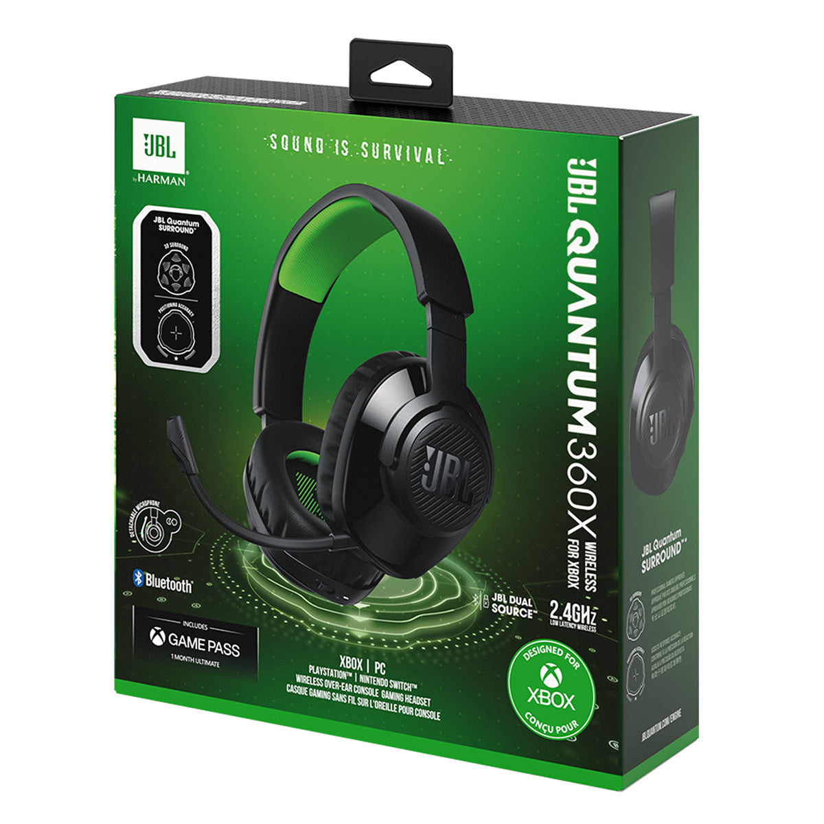JBL Quantum 360X 2.4GHz Wireless Gaming Headset with Detachable Boom Mic for Xbox,Playstation, Nintendo Switch, Windows & Mac