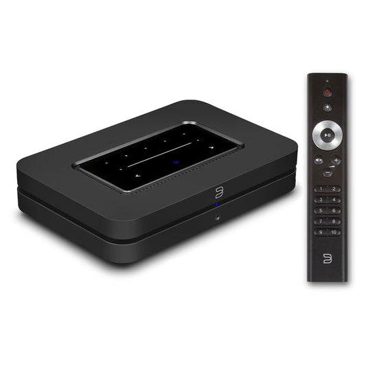 Bluesound Node Wireless Multi-Room Hi-Res Music Streamer - Gen 3 (Black) with RC1 Remote Control for BluOS Systems