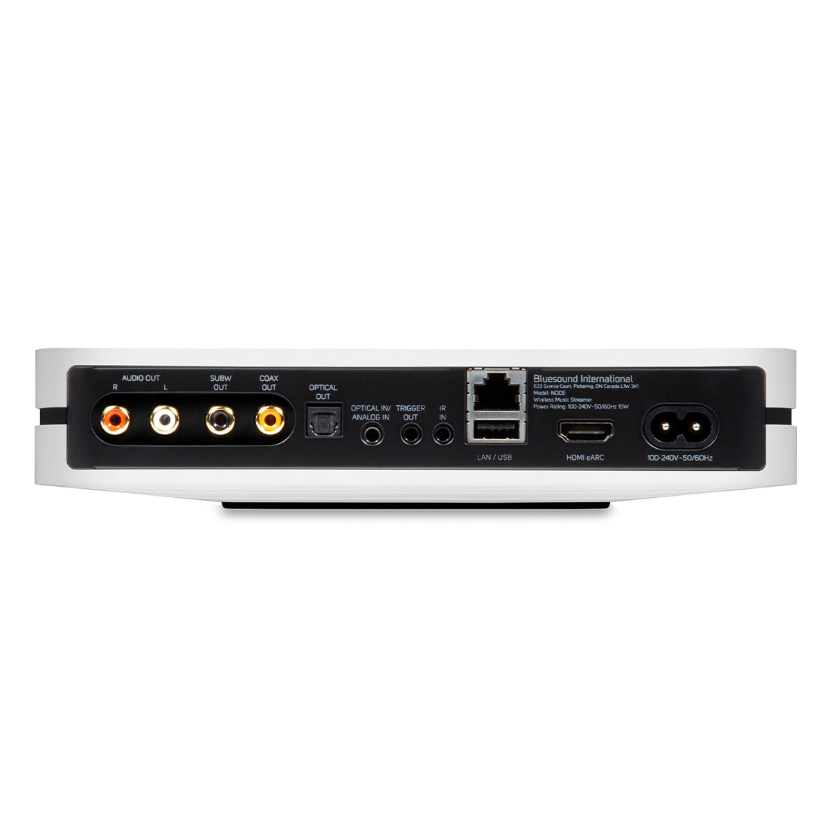 Bluesound Node Wireless Multi-Room Hi-Res Music Streamer - Gen 3 (White) with RC1 Remote Control for BluOS Systems