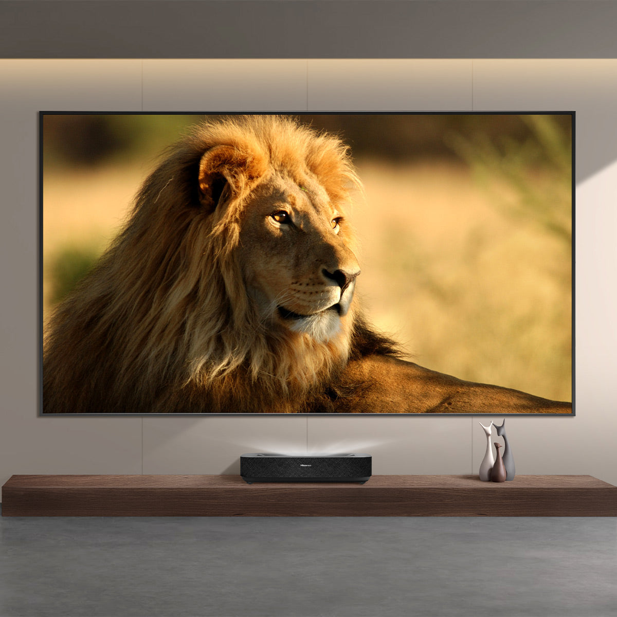 Hisense L5G 4K UHD Ultra-Short Throw Laser TV Projector with 90" High Gain Ambient Light Rejecting Screen Compatible with Dolby Atmos, Google Assistant, Alexa, & Chromecast Built-in