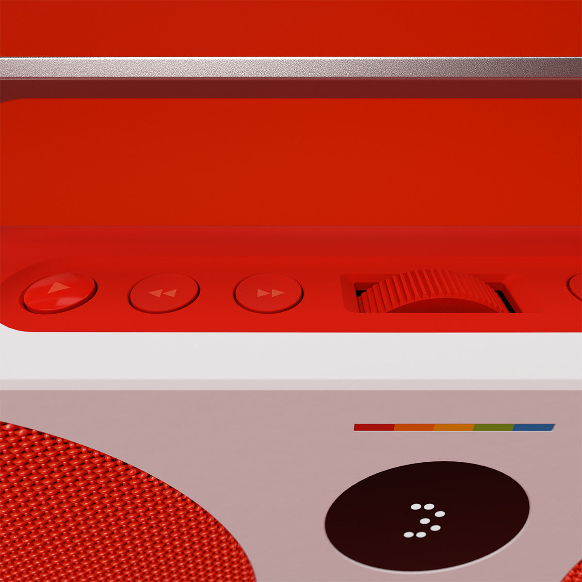 Polaroid P3 Portable Bluetooth Speaker with Carrying Handle (Red & White)