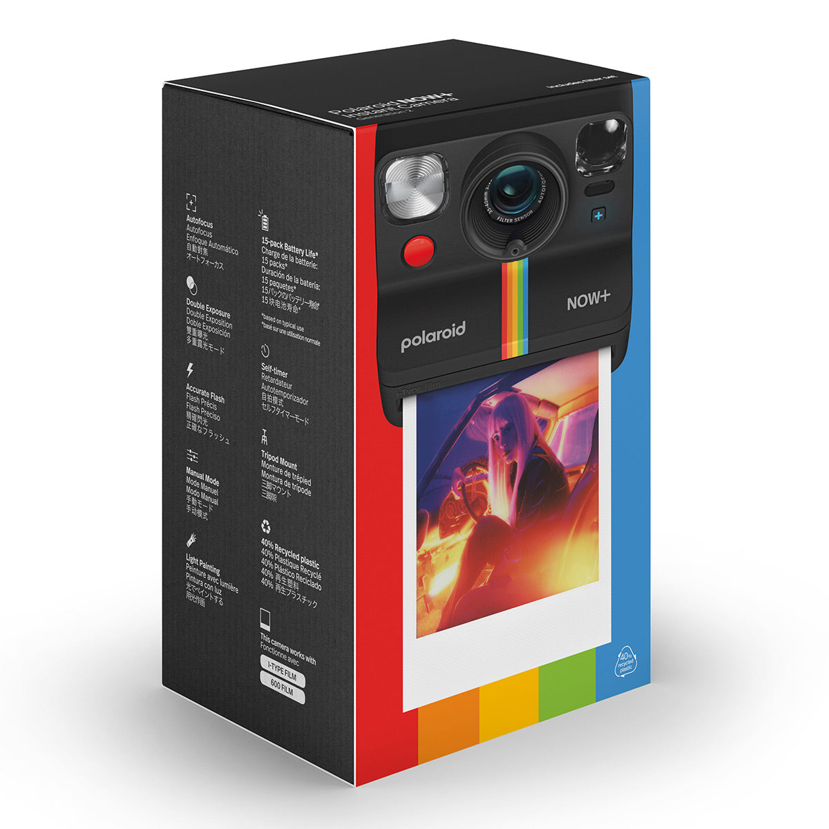 Polaroid Now+ Instant Camera with Bluetooth and Lens Filter Kit - Generation 2 (Black)