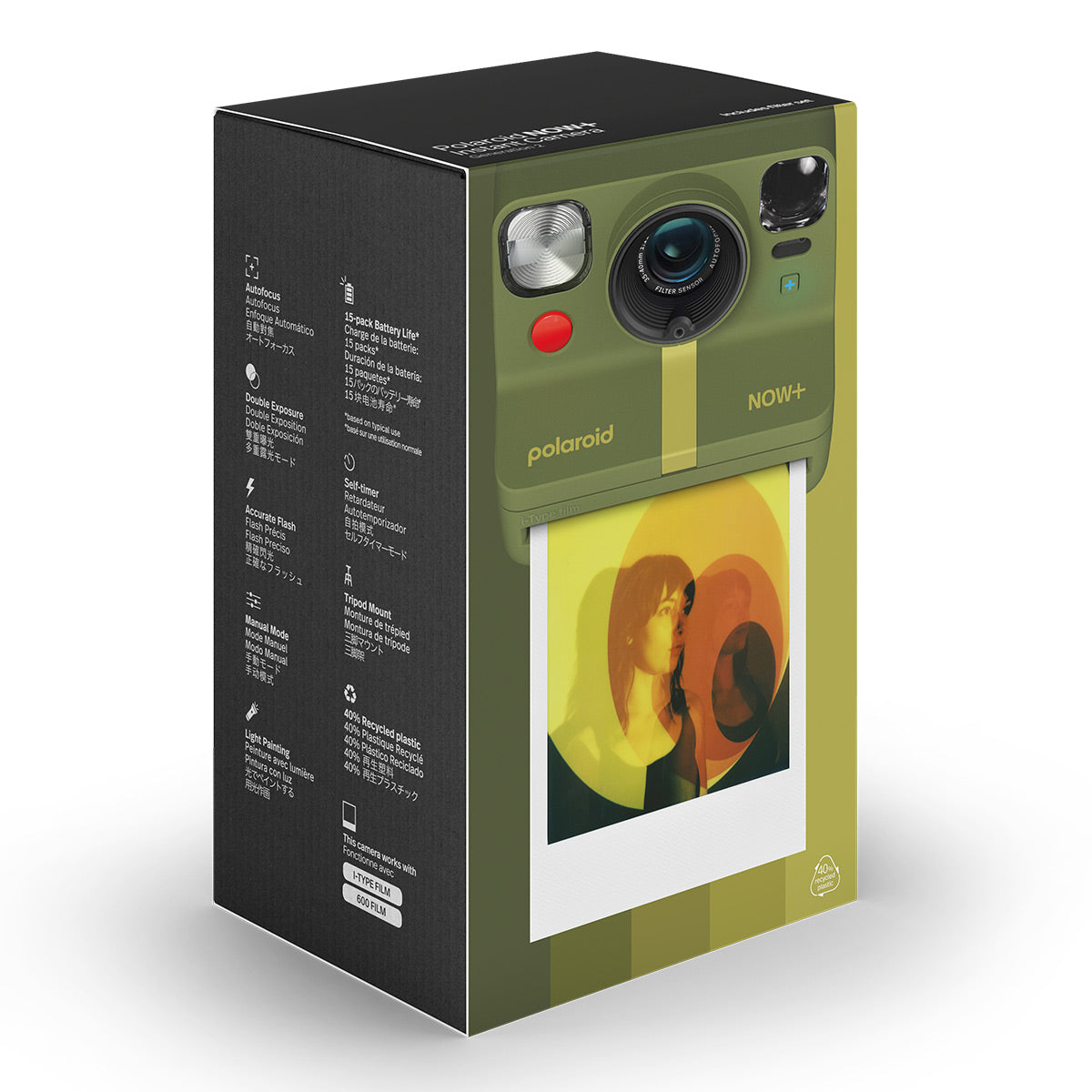 Polaroid Now+ Instant Camera with Bluetooth and Lens Filter Kit - Generation 2 (Forest Green)