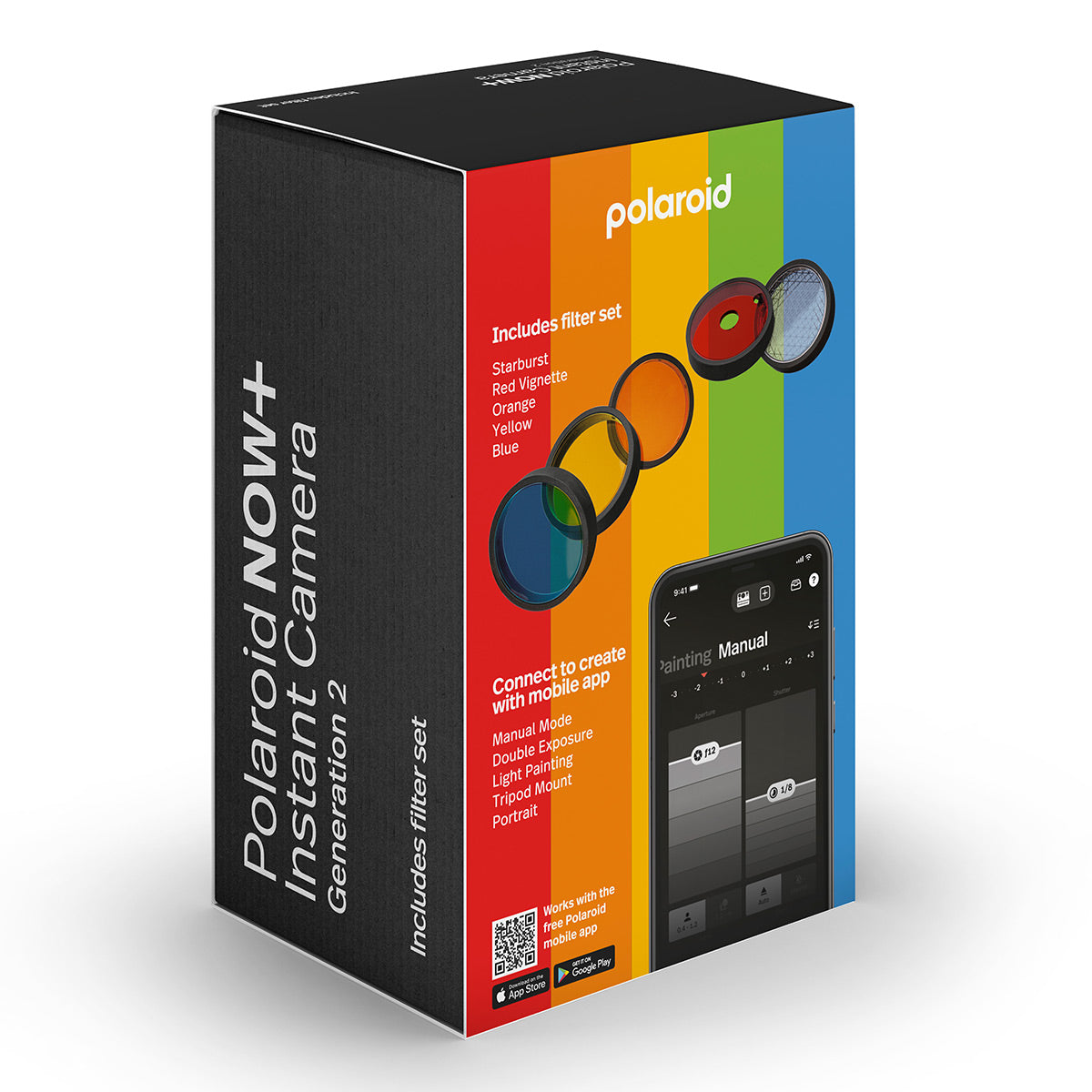 Polaroid Now+ Instant Camera with Bluetooth and Lens Filter Kit - Generation 2 (White)