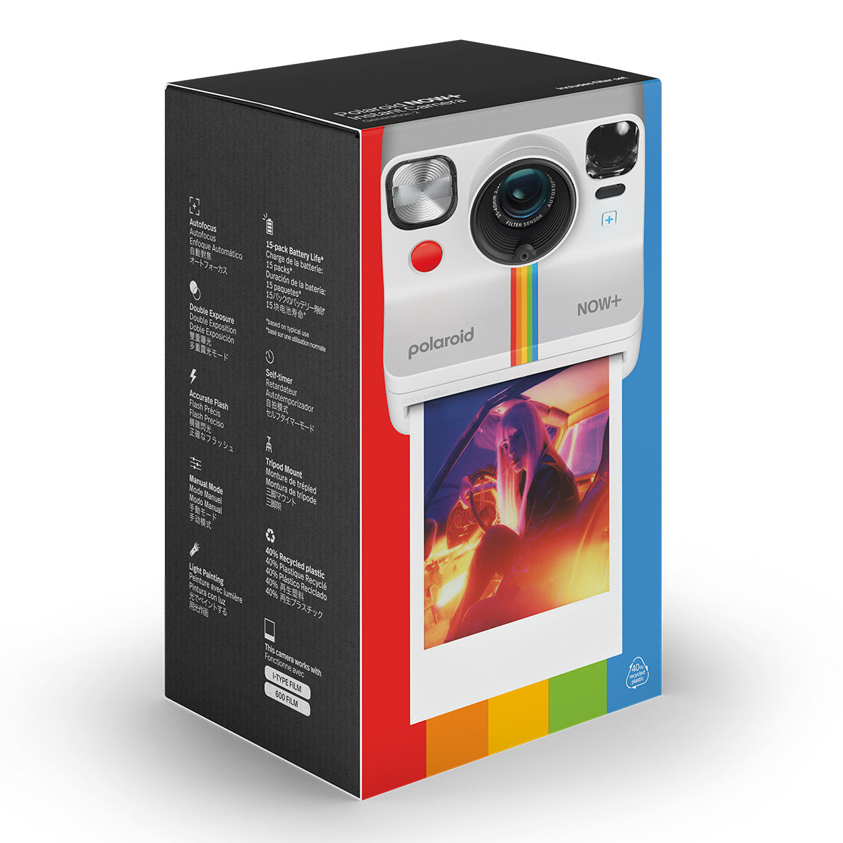 Polaroid Now+ Instant Camera with Bluetooth and Lens Filter Kit - Generation 2 (White)