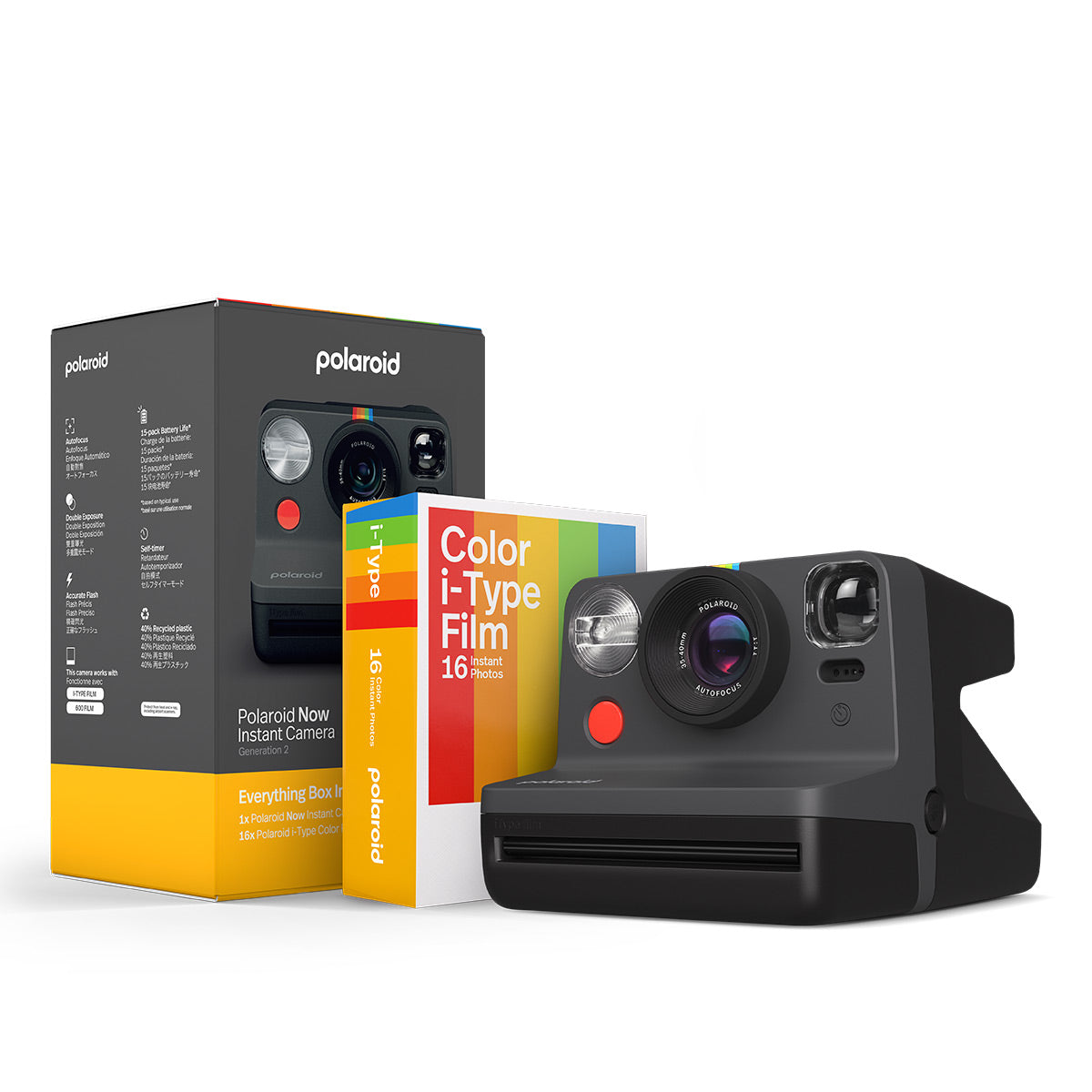 Polaroid Everything Box with Now Instant Camera and Double Pack of Color i-Type Film - Generation 2 (Black)