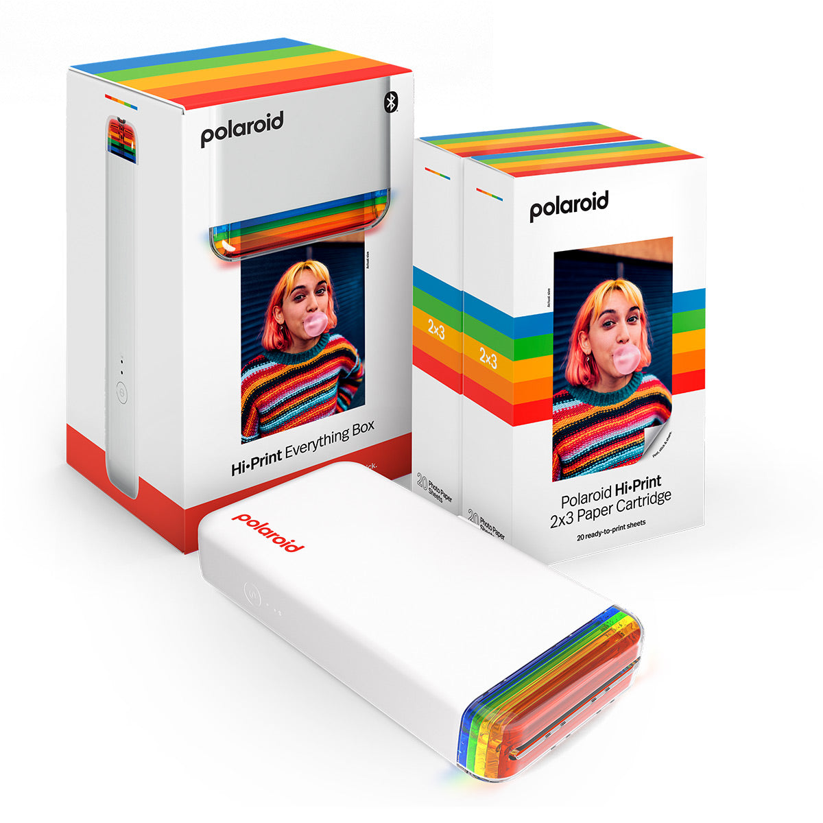 Polaroid Hi-Print Everything Box with 2x3 Bluetooth Pocket Photo & Sticker Printer & 40 Sheets of Ready-to-Print Paper