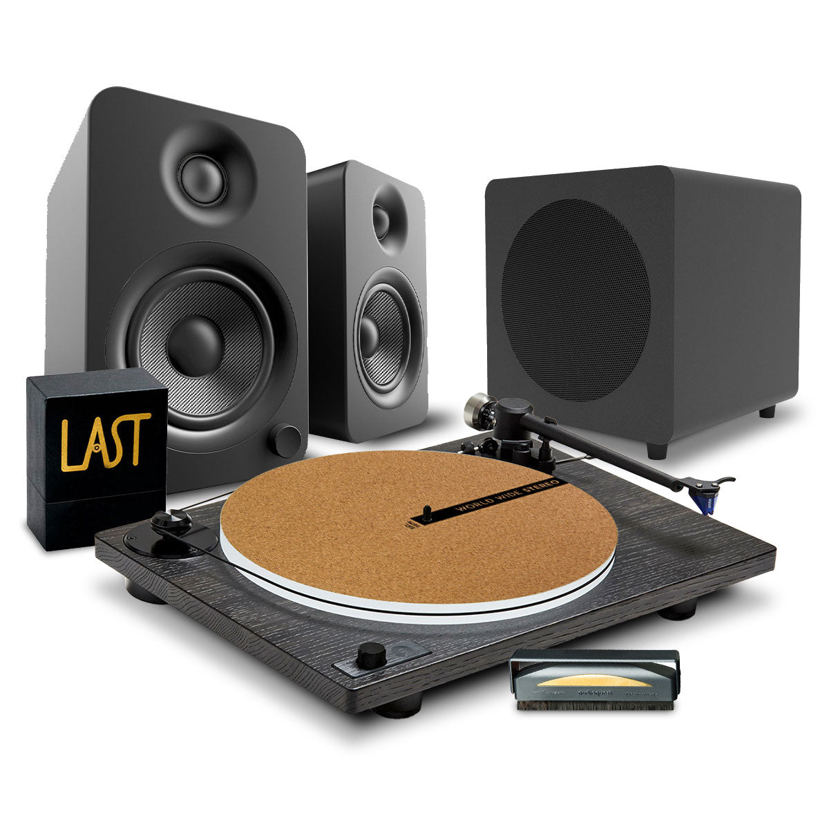 U-Turn Audio Orbit Theory Turntable 2-Channel Music System with Record Cleaning Kit and Cork Mat (Ebony Oak)
