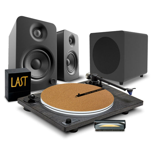 U-Turn Audio Orbit Theory Turntable 2-Channel Music System with Record Cleaning Kit and Cork Mat (Ebony Oak)