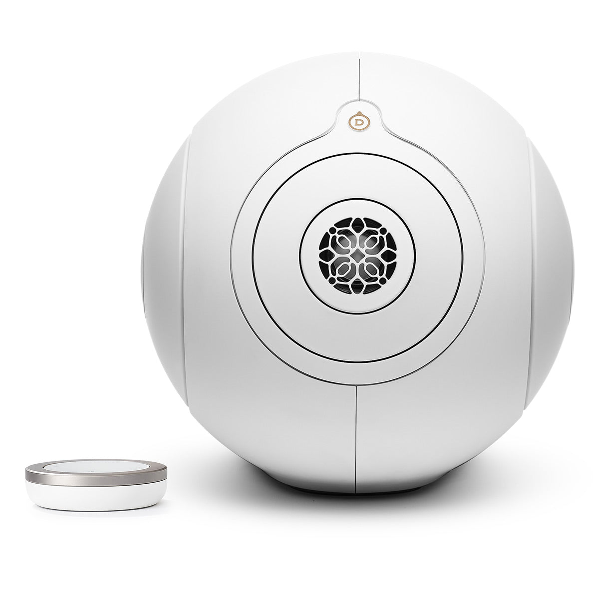 Devialet Phantom I 108dB High-End Wireless Speaker (Gold) with Tree Stand for Phantom I (Iconic White) - Pair
