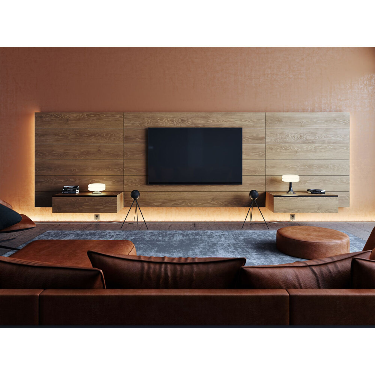 Devialet Phantom II 95db Wireless Compact Speaker System (Matte Black) with Legs Stand for Phantom II (Black) - Pair