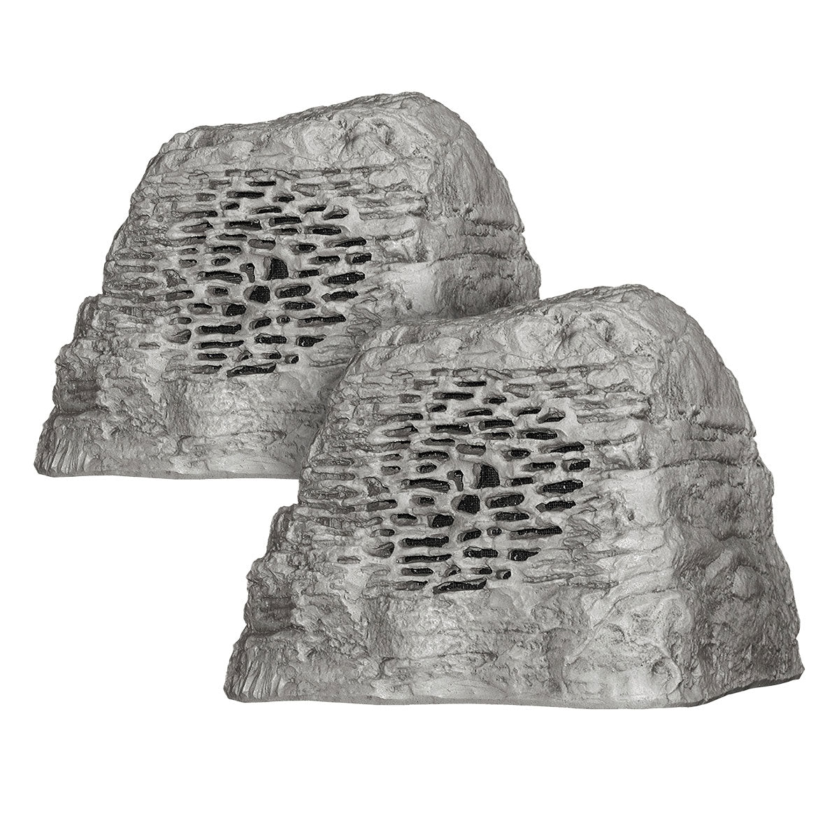 Rockustics OctoRock Powered 8" 2-way Outdoor Rock Speaker - Pair (Grey)