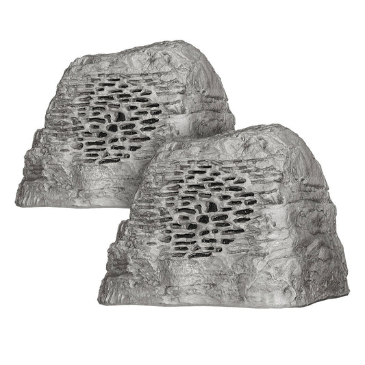 Rockustics OctoRock Powered 8" 2-way Outdoor Rock Speaker - Pair (Grey)