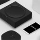 Rockustics OctoRock Powered 8" 2-way Outdoor Rock Speaker - Pair (Grey) AMP Wireless Hi-Fi Player (Black)