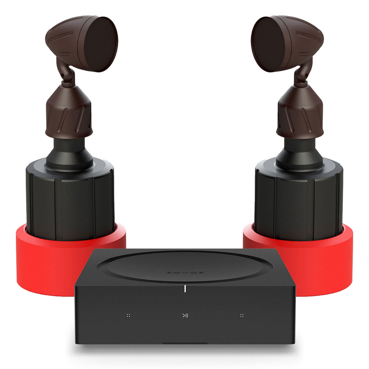 Rockustics Cherry Bomb 5" 3-way Outdoor In-Ground Speaker with Built-In Subwoofer (Pair) with AMP Wireless Hi-Fi Player