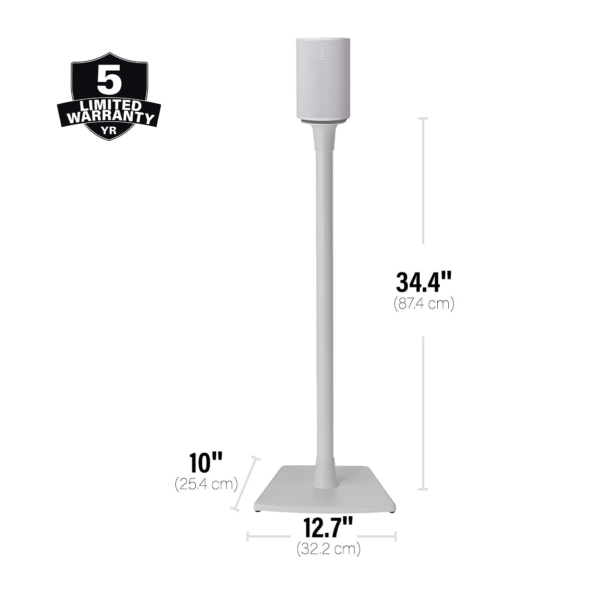 Sanus Fixed-Height Speaker Stand for Sonos Era 100 - Each (White)