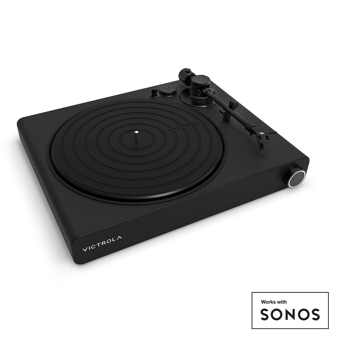 Victrola Stream Onyx Works with Sonos Wireless Turntable with 2-Speeds with Pair of Sonos Era 100 Wireless Smart Speaker (Black)