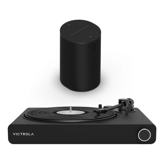 Victrola Stream Onyx Works with Sonos Wireless Turntable with Sonos Era 100 Wireless Smart Speaker (Black)
