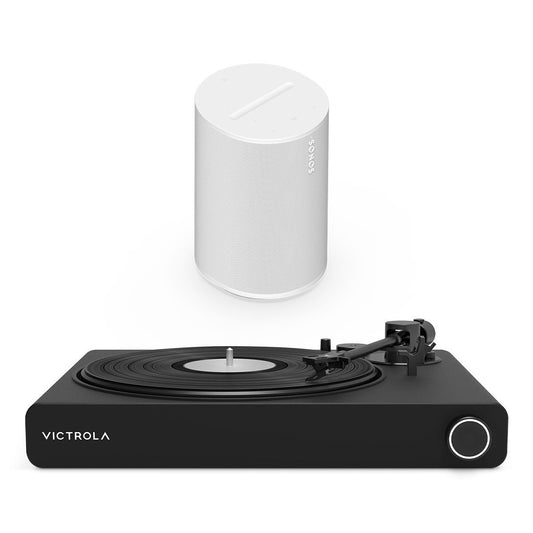 Victrola Stream Onyx Works with Sonos Wireless Turntable with Sonos Era 100 Wireless Smart Speaker (White)