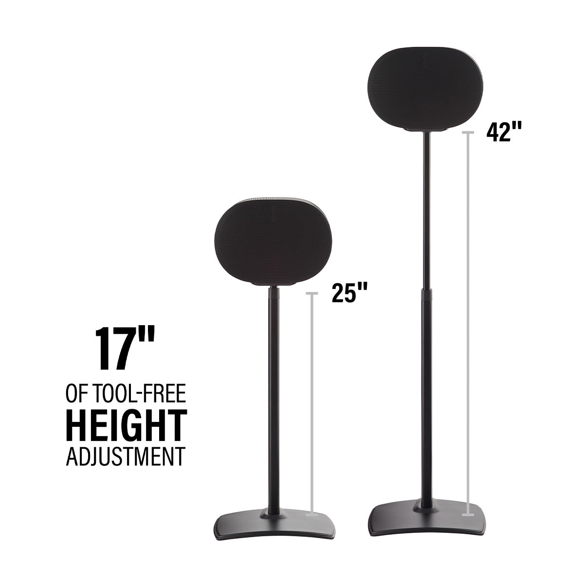 Sanus Height-Adjustable Speaker Stand for Sonos Era 300 - Each (Black)