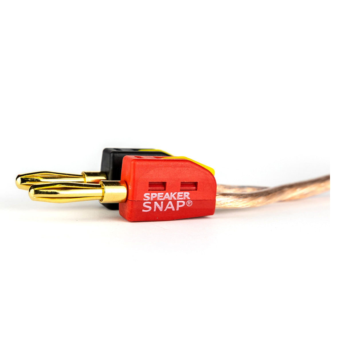 Speaker Snap 2 Count of Fast & Secure Banana Plugs, Gold Plated, 12-24 AWG, for Home Theaters, Speaker Wire, Wall Plates, and Receivers